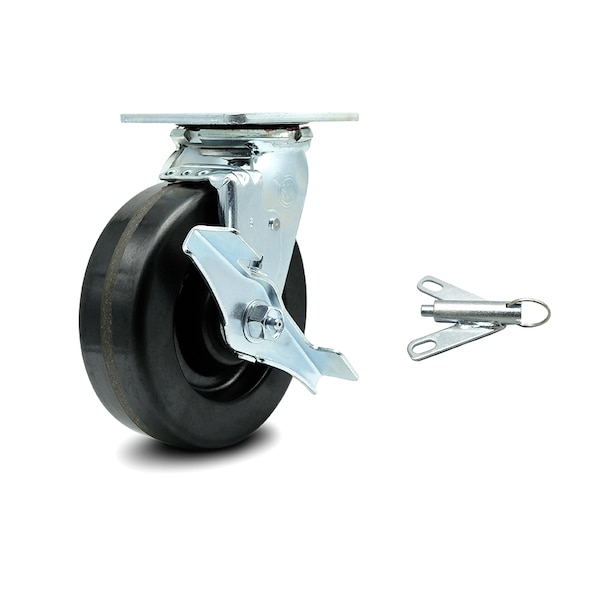 6 Inch Phenolic Swivel Caster with Ball Bearing and Swivel Lock